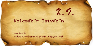 Kolcsár István névjegykártya