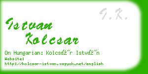 istvan kolcsar business card